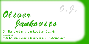 oliver jankovits business card